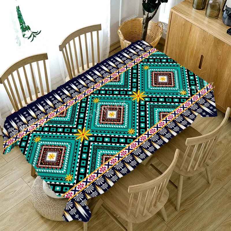 Vintage Tablecloth Aztec Waterproof Tablecloth for kitchen table Decoration 001