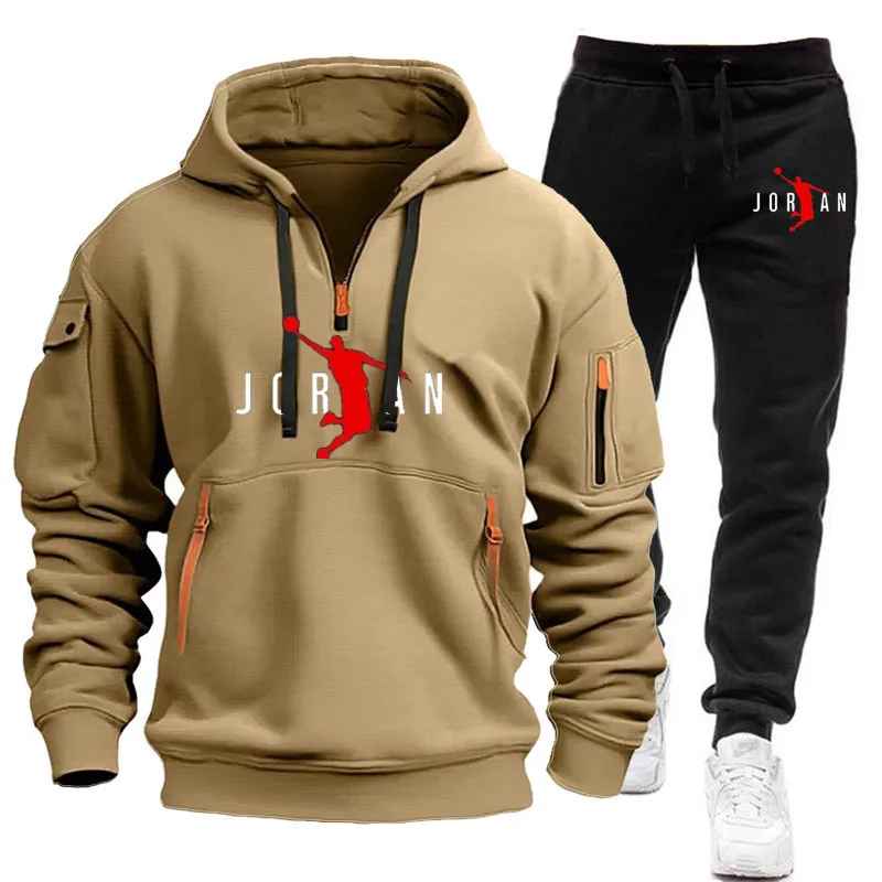 Jordan Tracksuit Winter Sets Fleece Hooded Sweatshirt Sportswear Men Women 051
