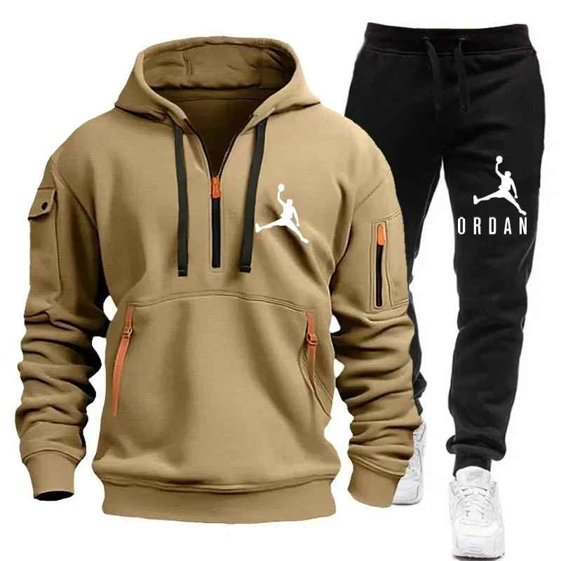 Jordan Tracksuit Winter Sets Fleece Hooded Sweatshirt Sportswear Men Women 044