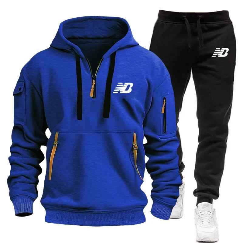 New Balance Tracksuit Winter Sets Fleece Hooded Sweatshirt Sportswear Men Women 005