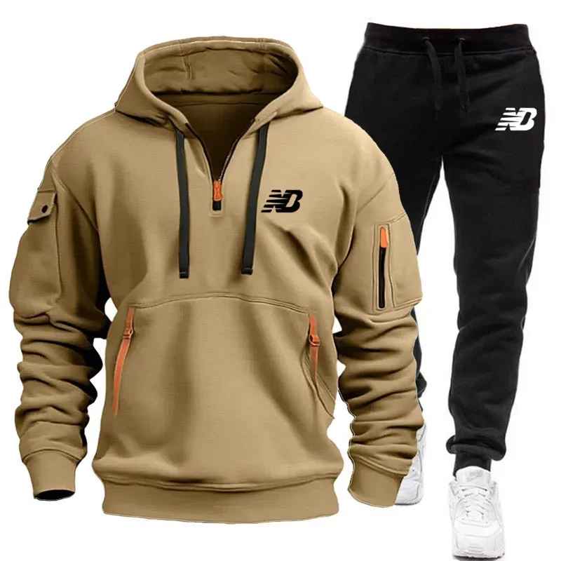New Balance Tracksuit Winter Sets Fleece Hooded Sweatshirt Sportswear Men Women 006