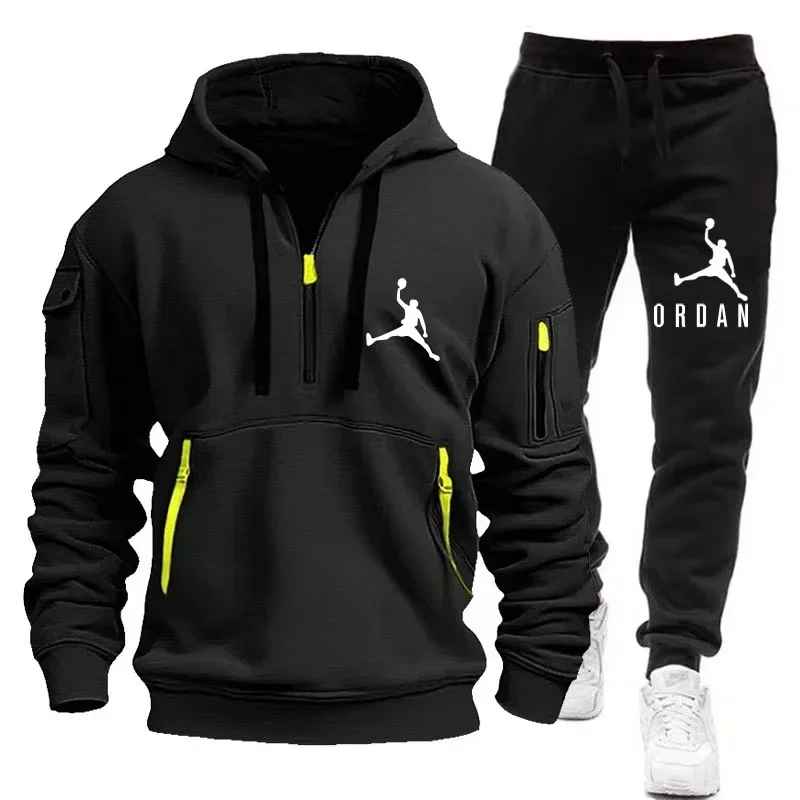 Jordan Tracksuit Winter Sets Fleece Hooded Sweatshirt Sportswear Men Women 033