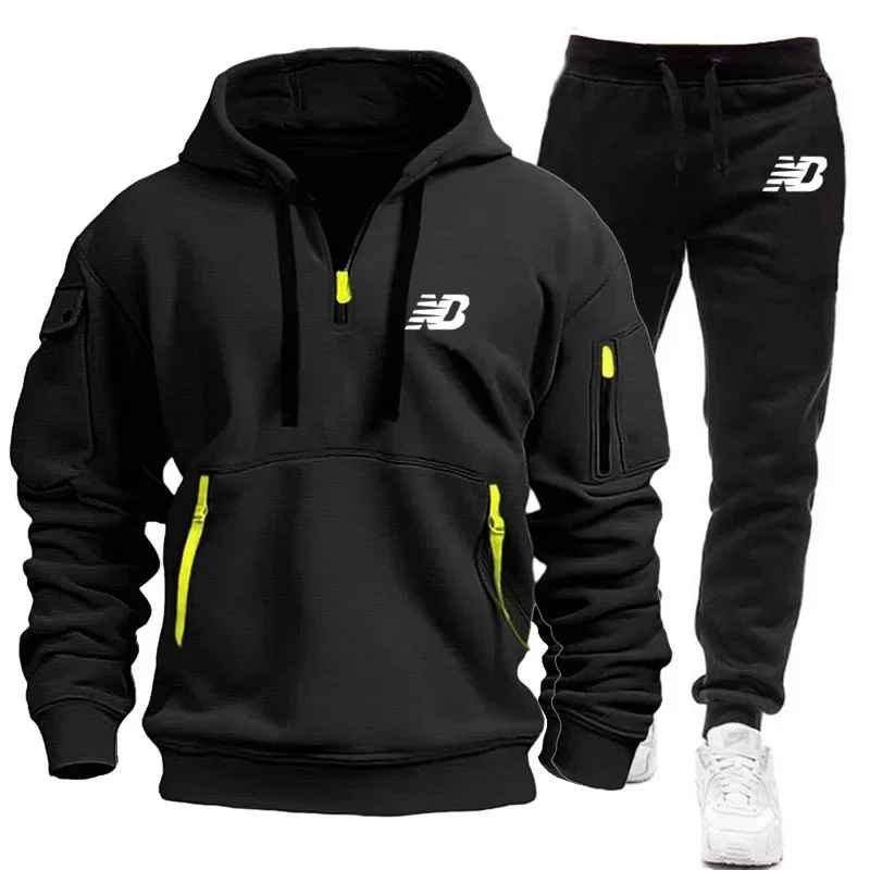 New Balance Tracksuit Winter Sets Fleece Hooded Sweatshirt Sportswear Men Women 004