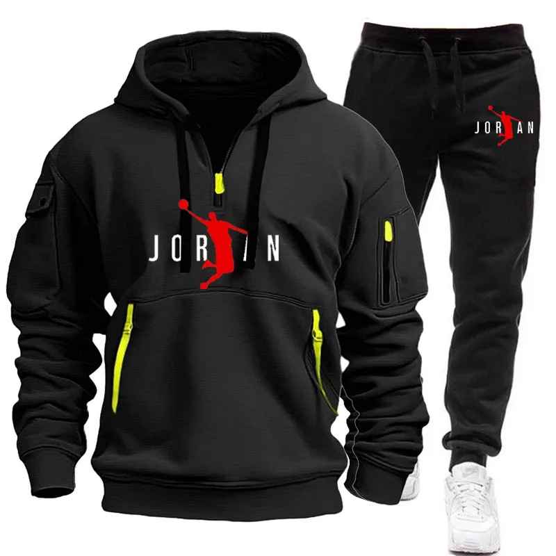 Jordan Tracksuit Winter Sets Fleece Hooded Sweatshirt Sportswear Men Women 046