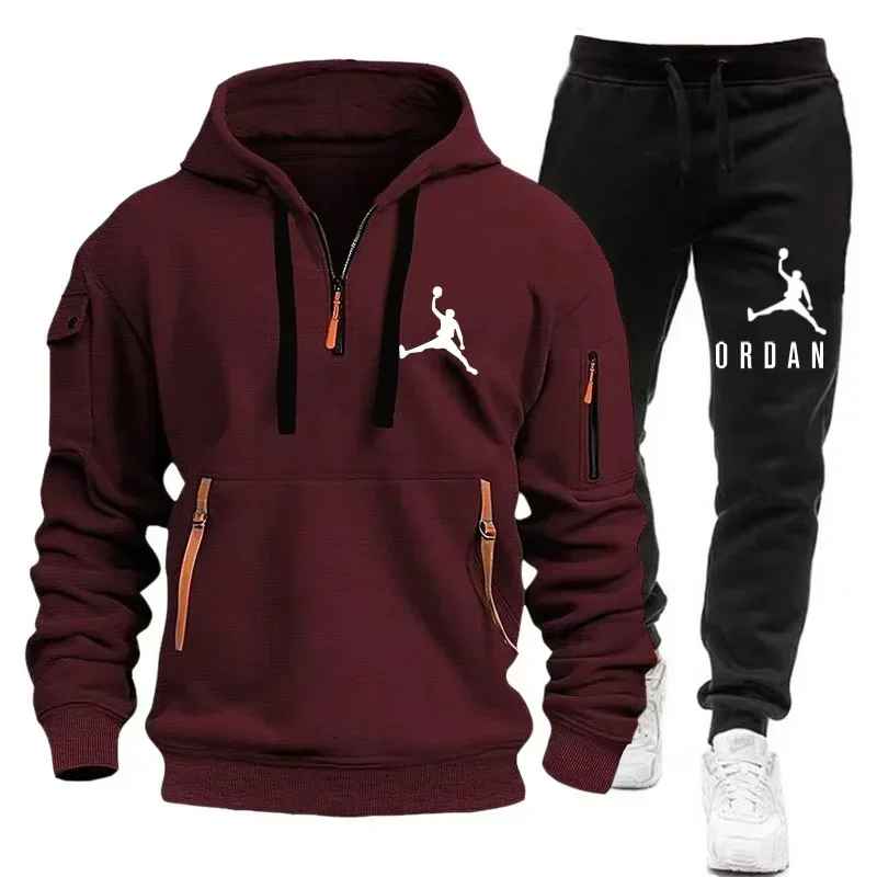 Jordan Tracksuit Winter Sets Fleece Hooded Sweatshirt Sportswear Men Women 032