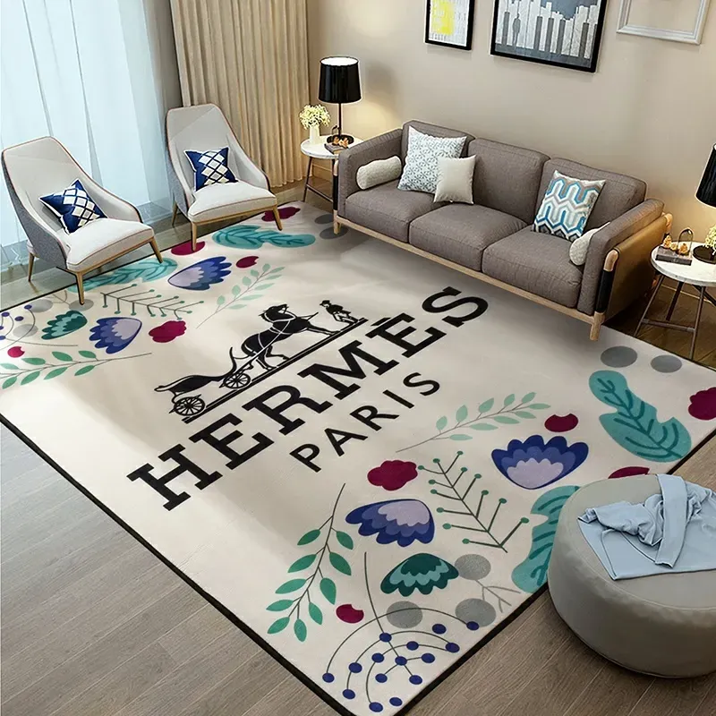 hermes fashion logo limited luxury brand rug carpet home decor 08