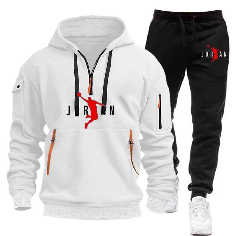 Jordan Tracksuit Winter Sets Fleece Hooded Sweatshirt Sportswear Men Women 045