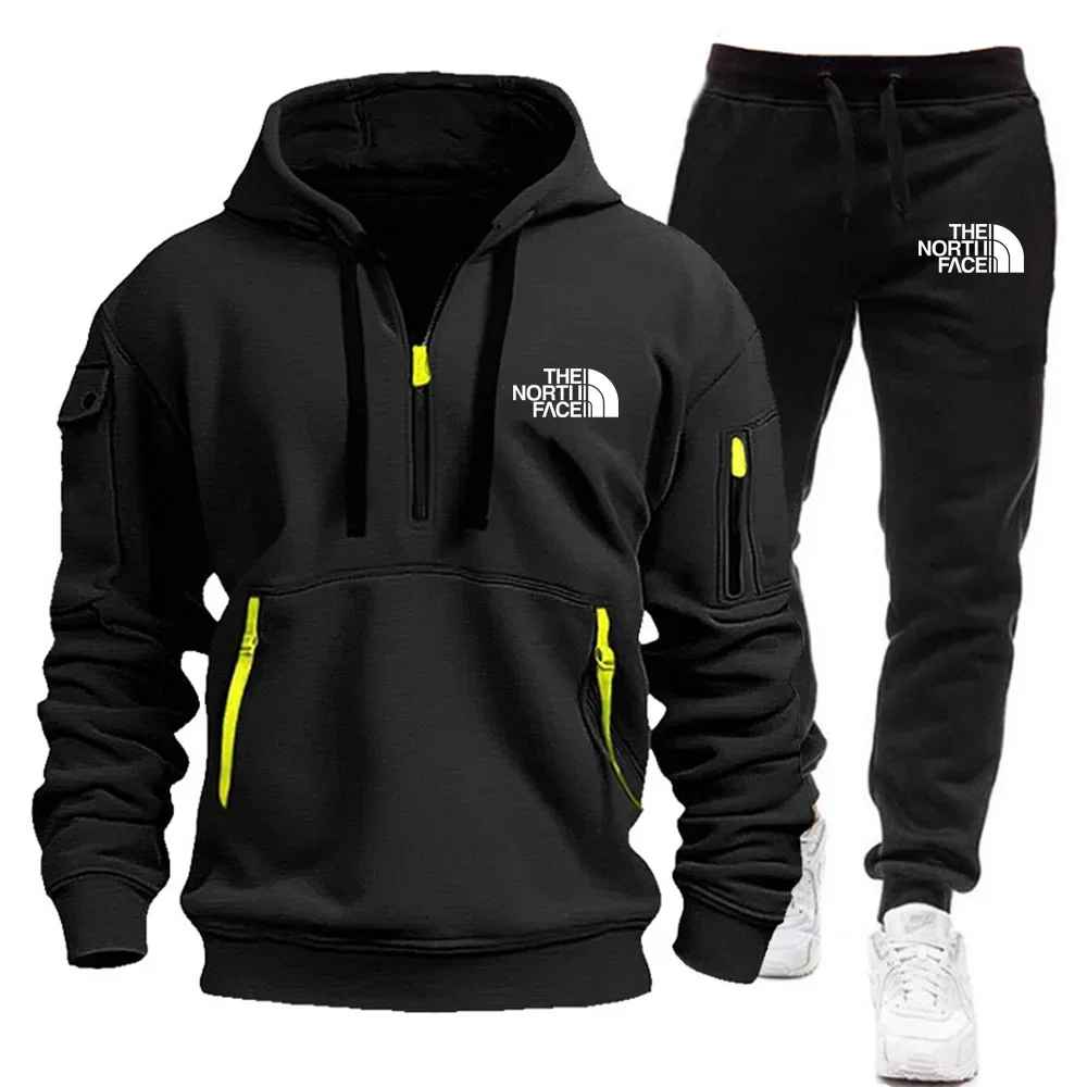 The North Face Tracksuit Winter Sets Fleece Hooded Sweatshirt Sportswear Men Women 013