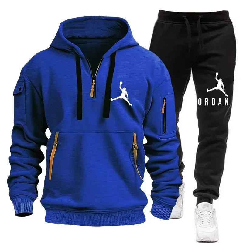 Jordan Tracksuit Winter Sets Fleece Hooded Sweatshirt Sportswear Men Women 026