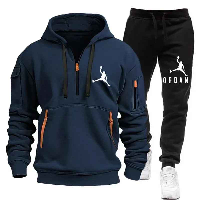 Jordan Tracksuit Winter Sets Fleece Hooded Sweatshirt Sportswear Men Women 043