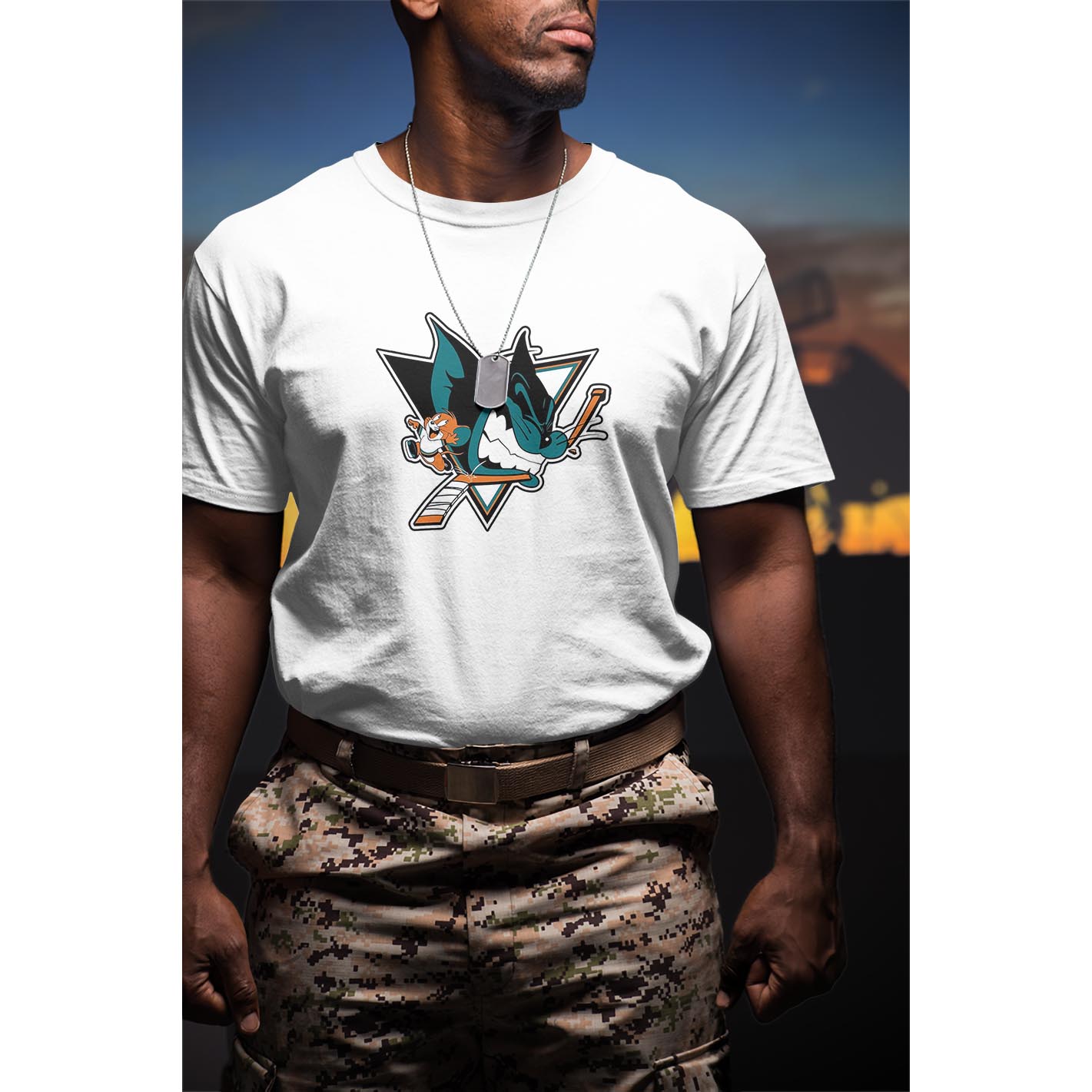 Tee shirt,Hoodie, Sweater cartoon character San Jose Sharks logo-Tom & Jerry