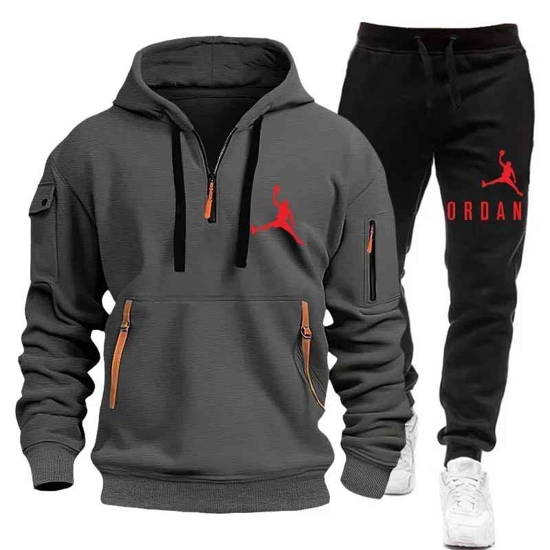 Jordan Tracksuit Winter Sets Fleece Hooded Sweatshirt Sportswear Men Women 042