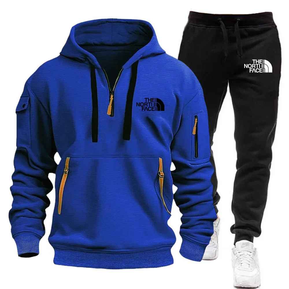 The North Face Tracksuit Winter Sets Fleece Hooded Sweatshirt Sportswear Men Women 006