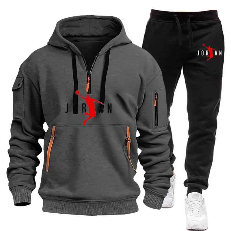 Jordan Tracksuit Winter Sets Fleece Hooded Sweatshirt Sportswear Men Women 052