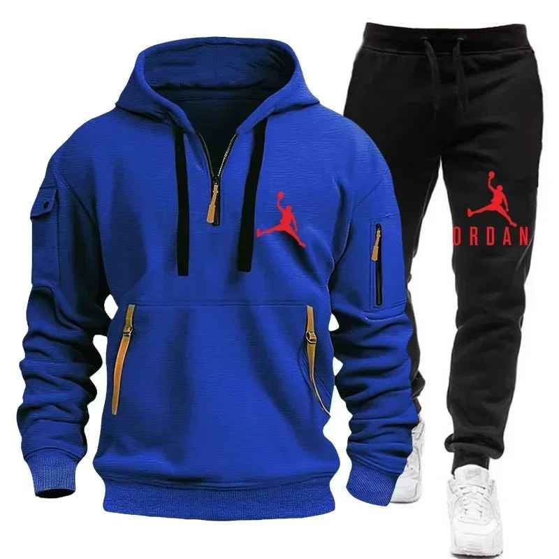 Jordan Tracksuit Winter Sets Fleece Hooded Sweatshirt Sportswear Men Women 040