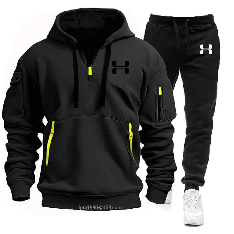 Under Armour Tracksuit Winter Sets Fleece Hooded Sweatshirt Sportswear Men Women 008
