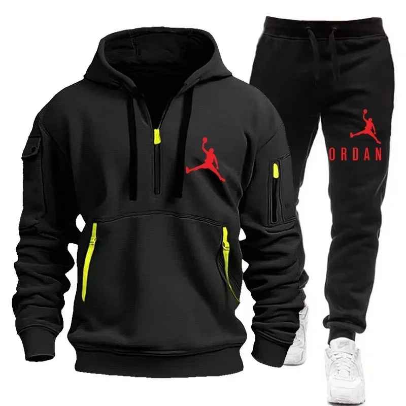 Jordan Tracksuit Winter Sets Fleece Hooded Sweatshirt Sportswear Men Women 041