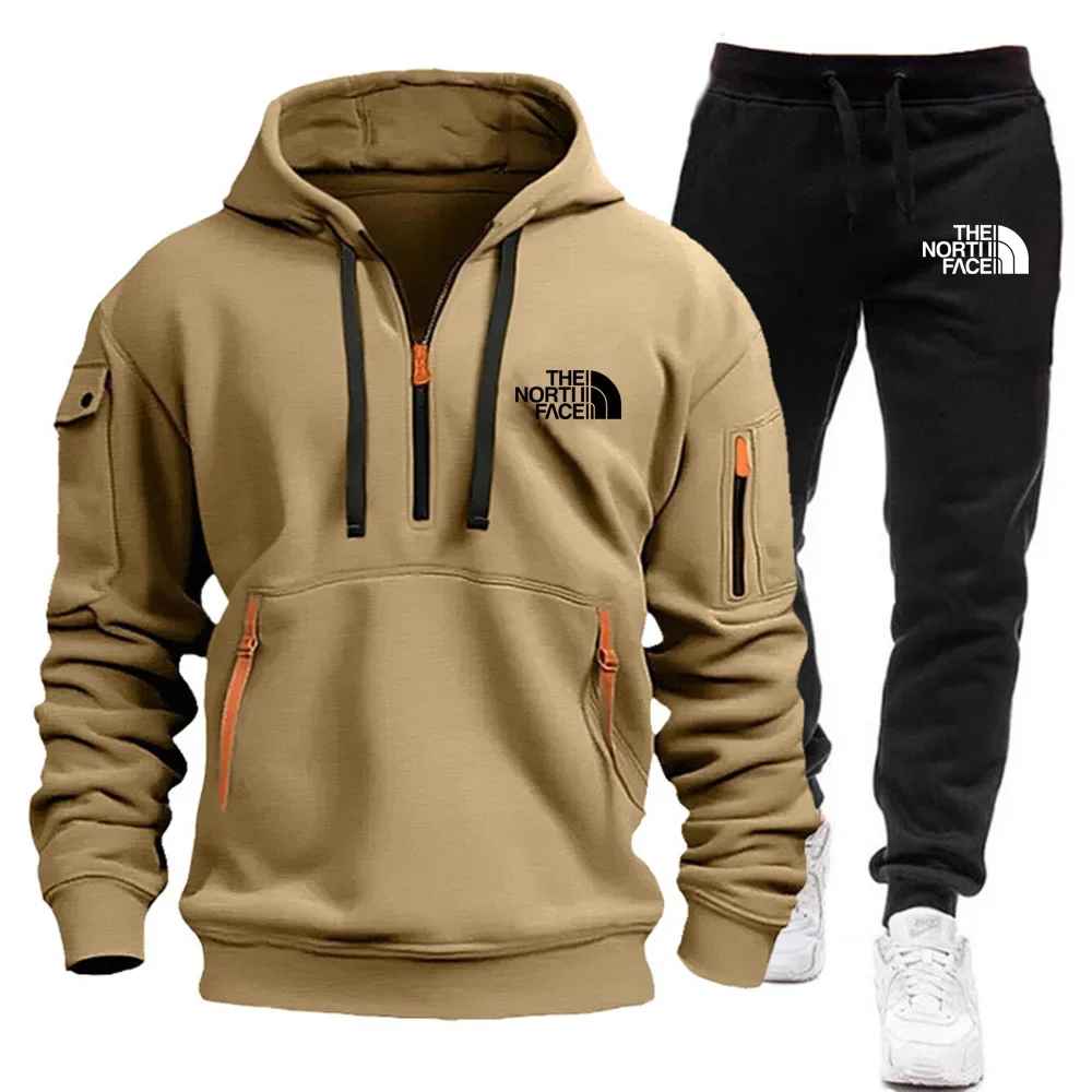The North Face Tracksuit Winter Sets Fleece Hooded Sweatshirt Sportswear Men Women 007