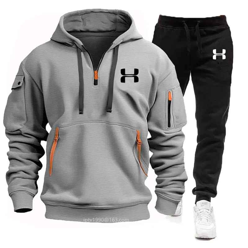 Under Armour Tracksuit Winter Sets Fleece Hooded Sweatshirt Sportswear Men Women 007