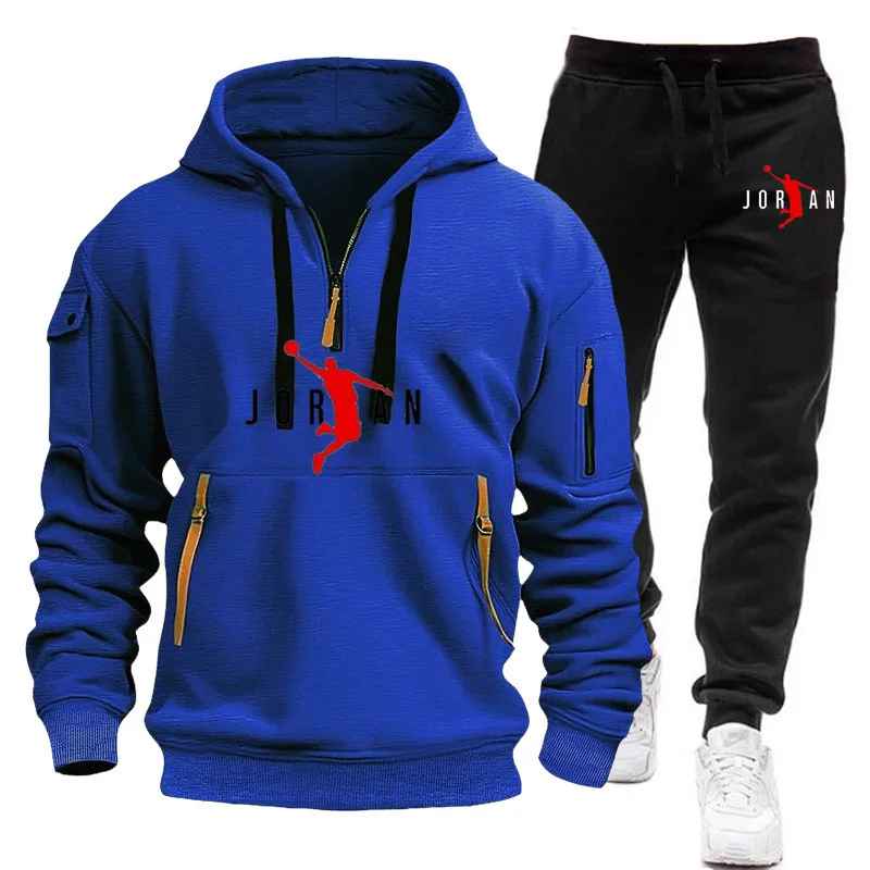 Jordan Tracksuit Winter Sets Fleece Hooded Sweatshirt Sportswear Men Women 049