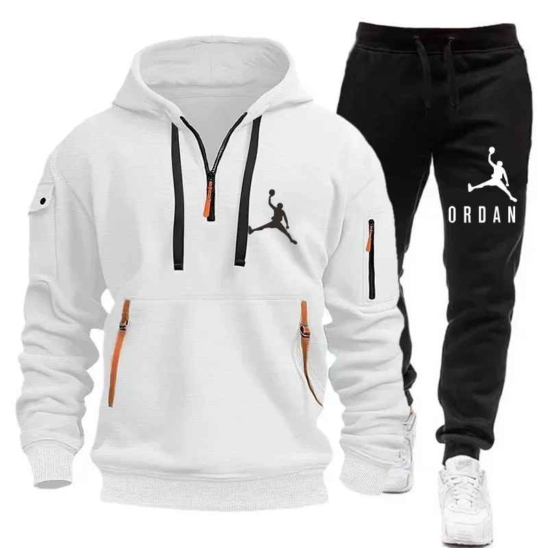 Jordan Tracksuit Winter Sets Fleece Hooded Sweatshirt Sportswear Men Women 038