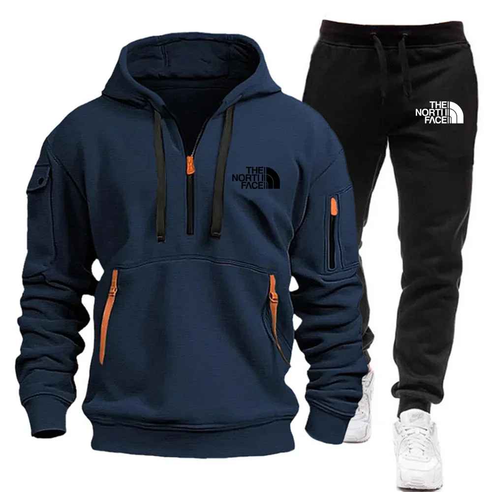The North Face Tracksuit Winter Sets Fleece Hooded Sweatshirt Sportswear Men Women 008