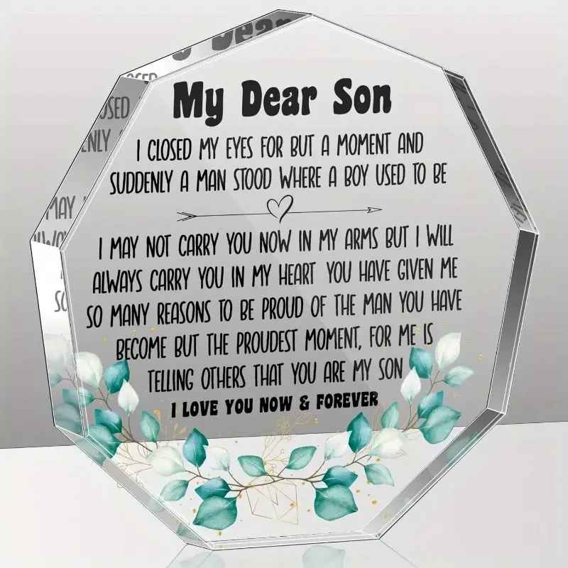 My Dear Son Acrylic ornament from Mom, Dad on Birthday Thanksgiving Christmas NewYear