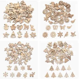 WinGear.shop-Wooden Ornaments Christmas Tree Hanging Decoration Santa Claus Snowflake
