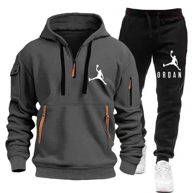 Jordan Tracksuit Winter Sets Fleece Hooded Sweatshirt Sportswear Men Women 039