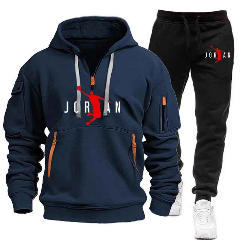 Jordan Tracksuit Winter Sets Fleece Hooded Sweatshirt Sportswear Men Women 047