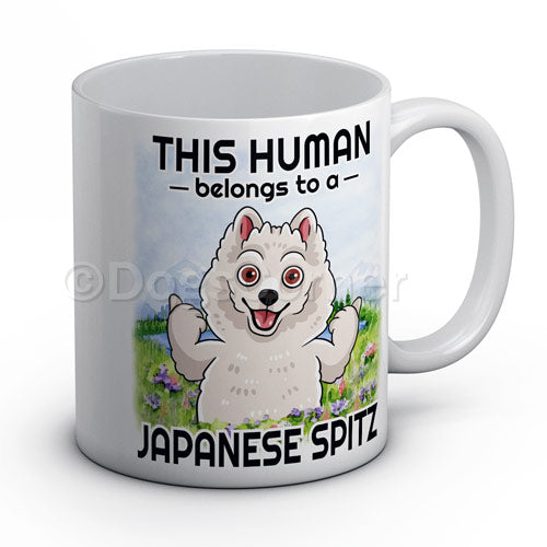 This Human belongs to Japanese Spitz Mug