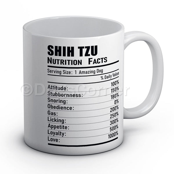 Shih Tzu Nutrition Facts Mug
