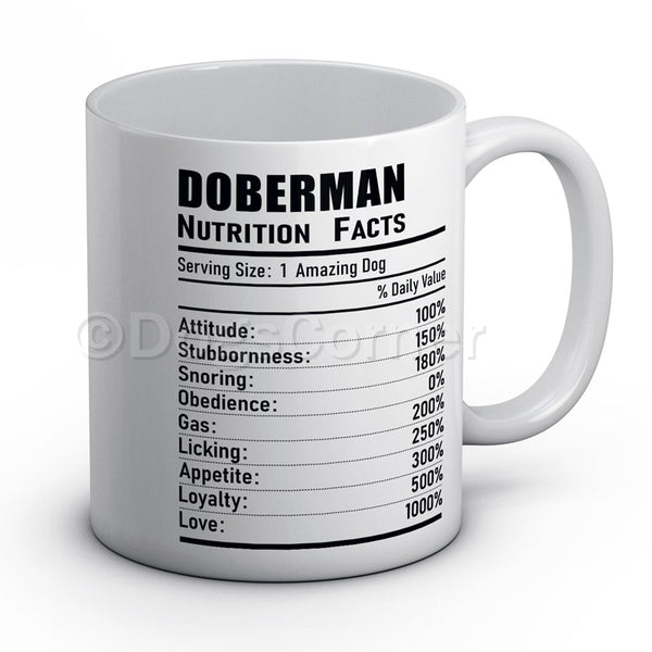 Doberman Nutrition Facts Mug