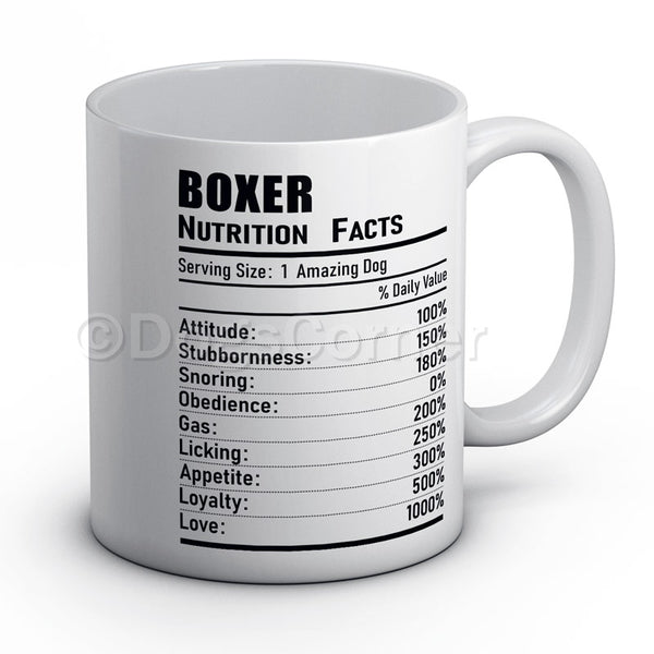 Boxer Nutrition Facts Mug