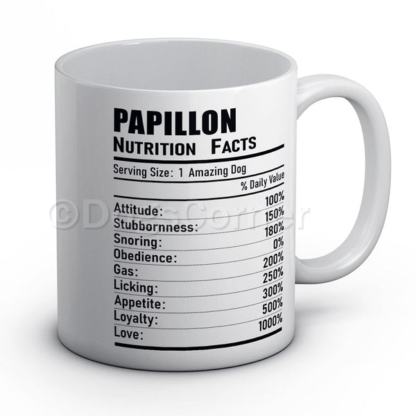 Papillon Nutrition Facts Mug