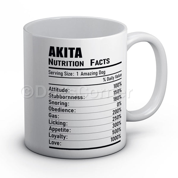 Akita Nutrition Facts Mug