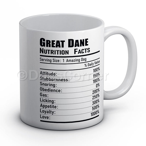 Great Dane Nutrition Facts Mug