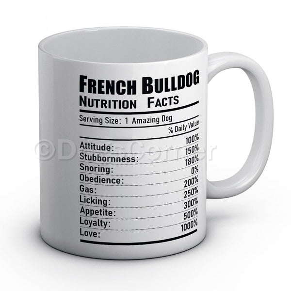 French Bulldog Nutrition Facts Mug
