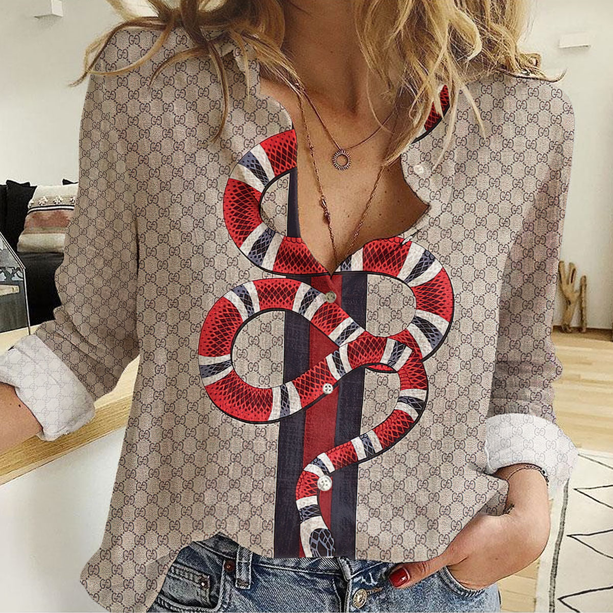 Gucci Women's Casual shirt Limited Edition 2024 Luxury Shirt-NCY-HAN1235