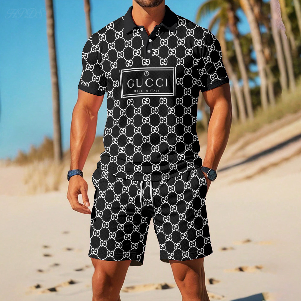 Gucci Polo and Short Luxury Set Summer Outfit for Men 015