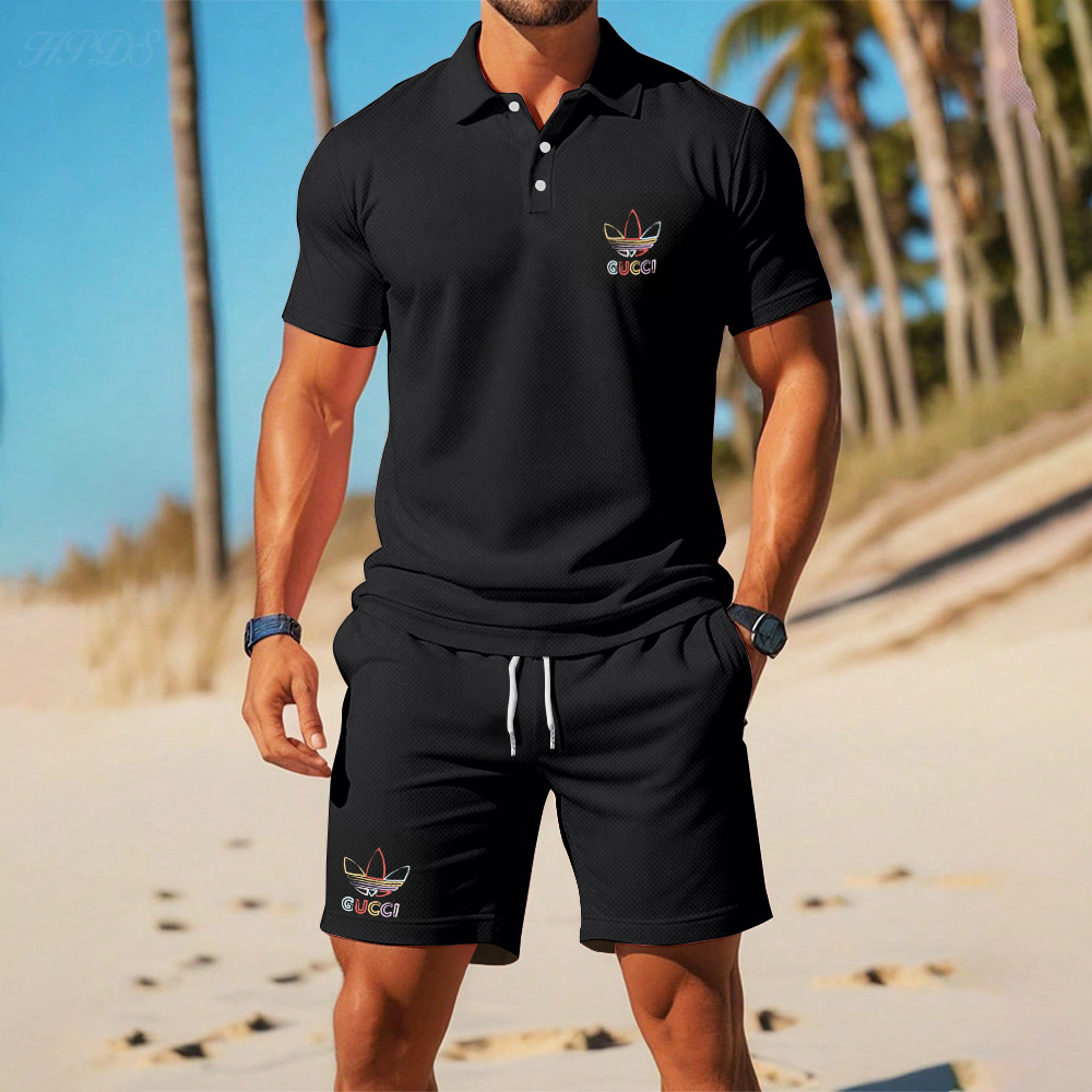 Gucci Polo and Short Luxury Set Summer Outfit for Men 016