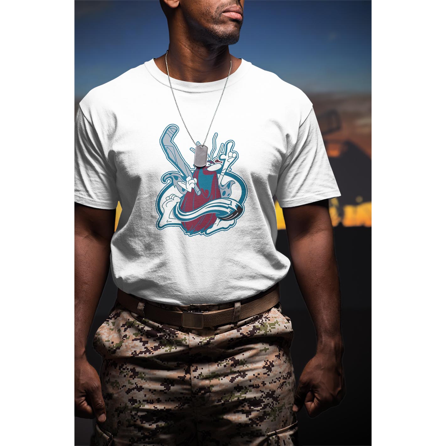 Tee shirt,Hoodie, Sweater cartoon character Colorado Avalanche logo-Captain Caveman
