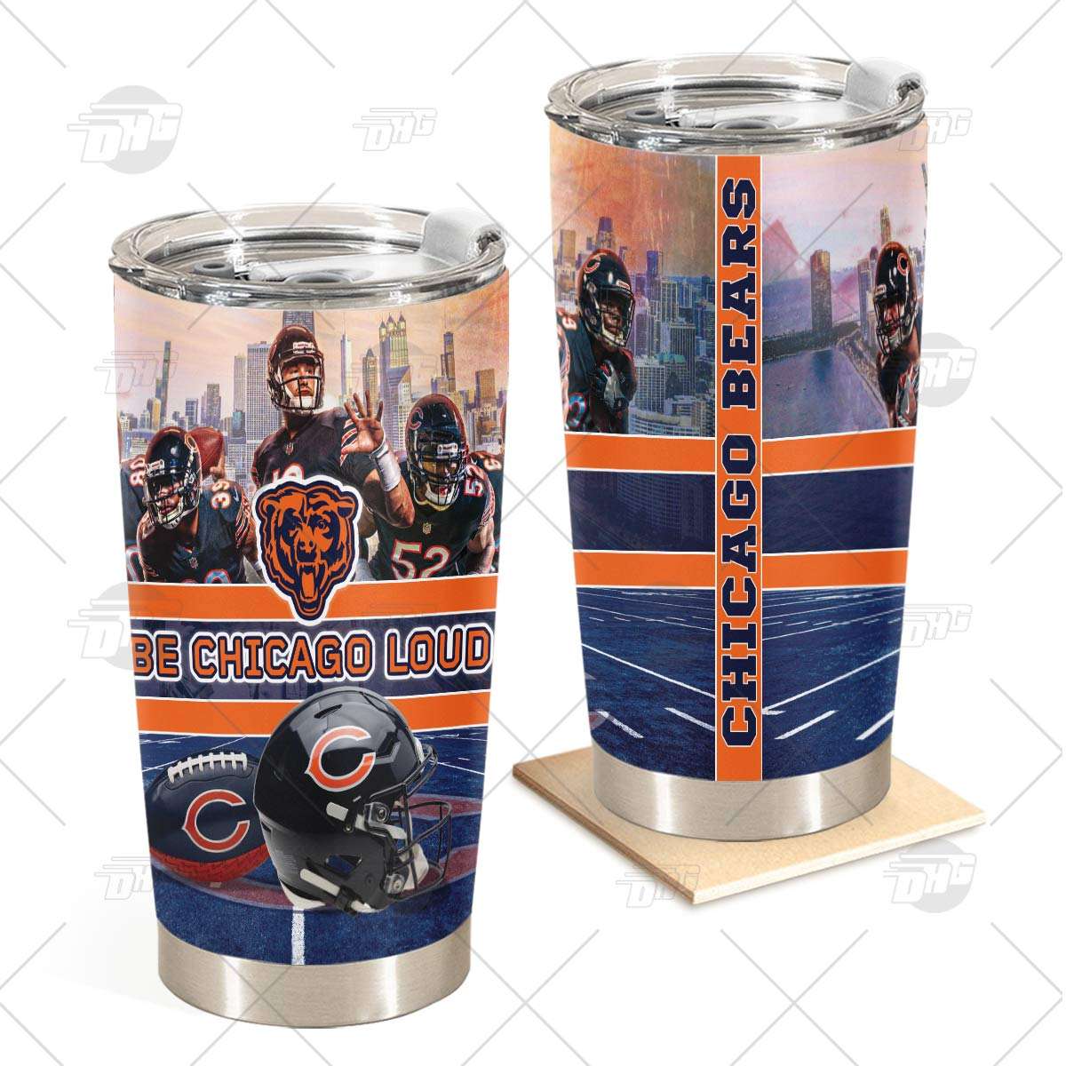 NFL Chicago Bears Tumbler for Fans Stainless Steel Tumbler 20oz 30oz - Wingear.shop - Personalize Your Own New & Retro Sports Jerseys, Hoodies, T Shirts