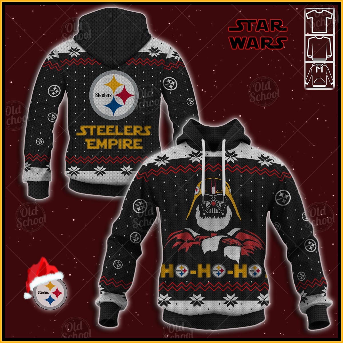 NFL Pittsburgh Steelers x Santa Darth Vader Christmas Ugly Sweater 3D Print - WinGear.shop - Personalize Your Own New & Retro Sports Jerseys, Hoodies, T Shirts