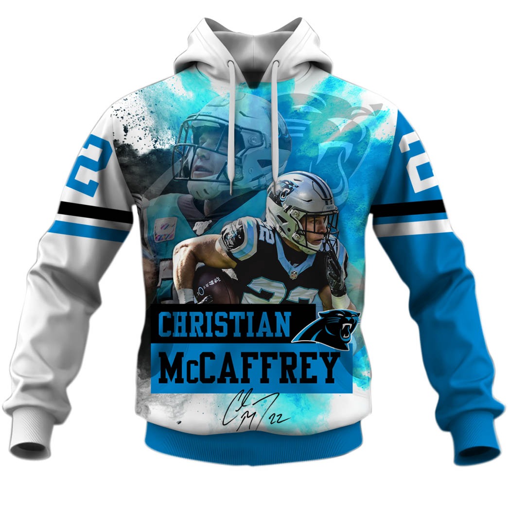 Christian McCaffrey Carolina Panthers NFL 3D Hoodie T shirt Sleeve T52 - WinGear.shop - Personalize Your Own New & Retro Sports Jerseys, Hoodies, T Shirts