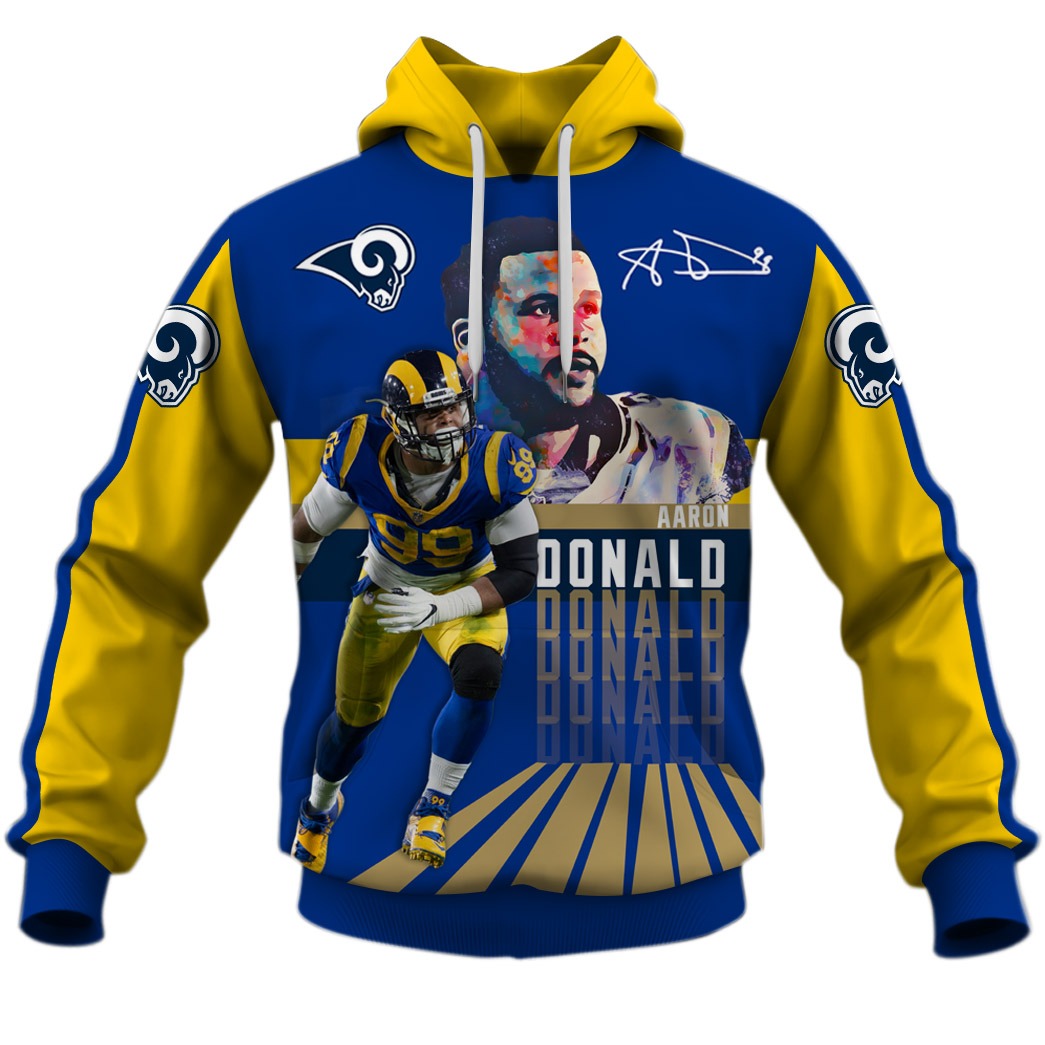 Aaron Donald Los Angeles Rams NFL 3D Hoodie T shirt Sleeve T54 - WinGear.shop - Personalize Your Own New & Retro Sports Jerseys, Hoodies, T Shirts