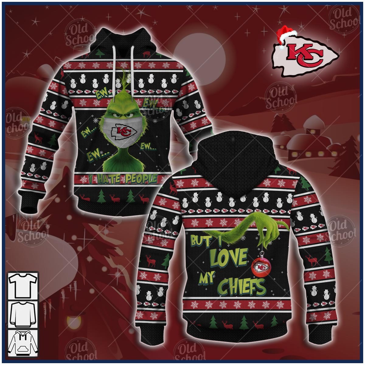 Funny Grinches Love NFL Kansas City Chiefs Ugly Sweatshirt Style 2020 - WinGear.shop - Personalize Your Own New & Retro Sports Jerseys, Hoodies, T Shirts