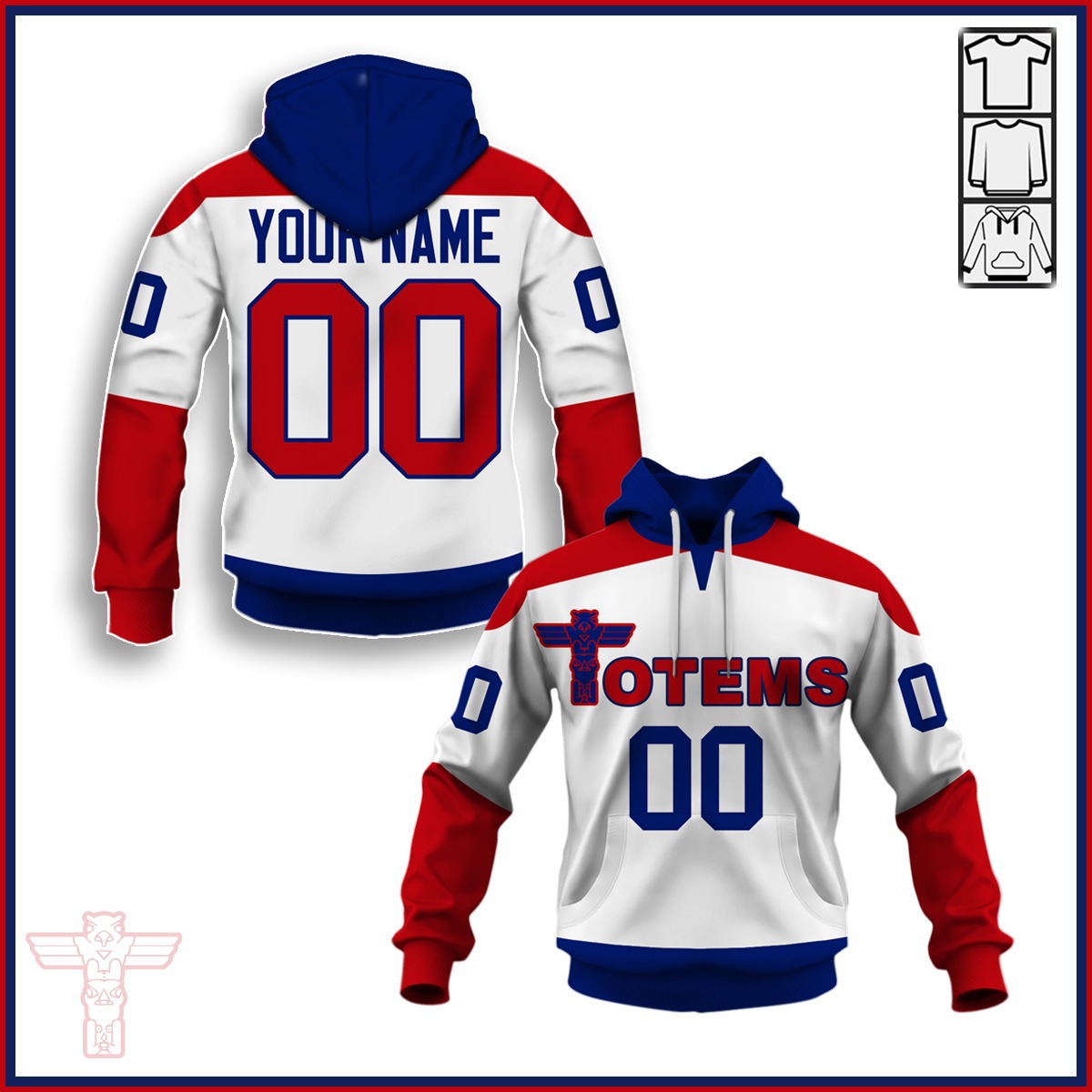 Customize Hoodie, Mask Hoodie Vintage AHL Seattle Totems 1960 white Retro Jersey