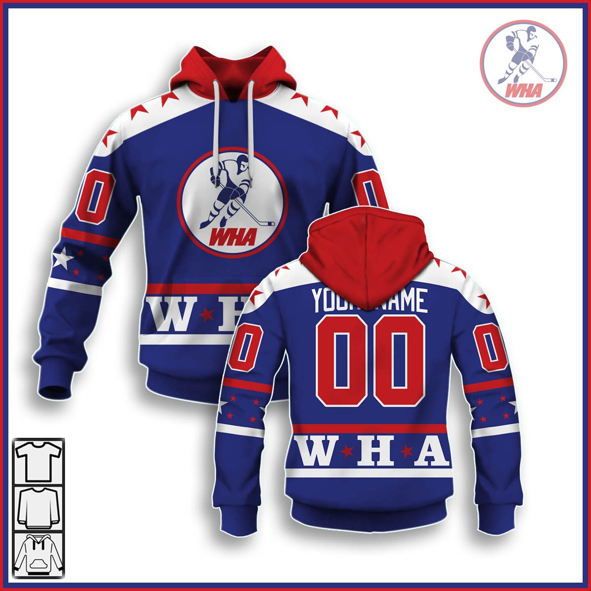 Customize Hoodie, Mask Hoodie Vintage WHA all star game 1970s Retro Jersey