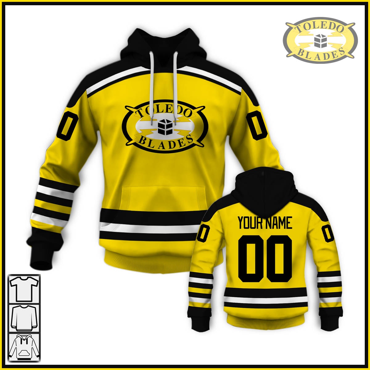 Customize Hoodie, Mask Hoodie Vintage Toledo Blades vintage IHL hockey jersey Retro Jersey